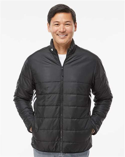 Men's 3 Stripe Puffer Full-Zip Jacket