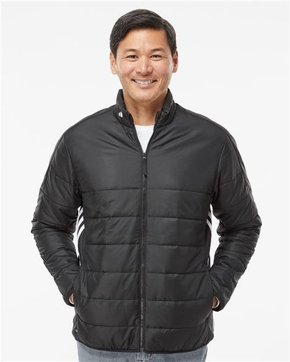 Men's 3 Stripe Puffer Full-Zip Jacket