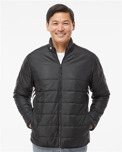 Men's 3 Stripe Puffer Full-Zip Jacket