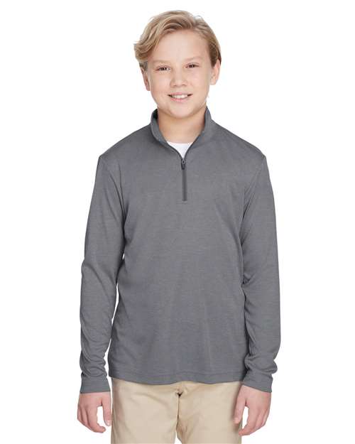 Youth Zone Sonic Heather Performance Quarter-Zip Pullolver