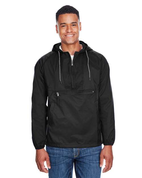 Unisex Packable Hooded Nylon Jacket