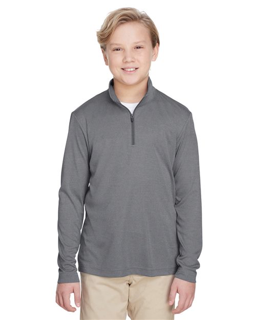 Youth Zone Sonic Heather Performance Quarter-Zip Pullolver
