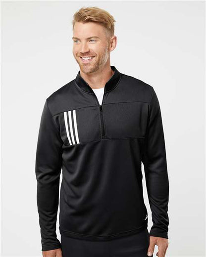 Men's 3-Stripe Double-Knit Quarter-Zip Pullover