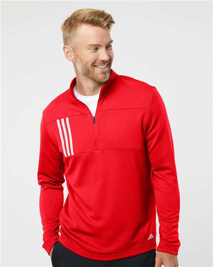 Men's 3-Stripe Double-Knit Quarter-Zip Pullover