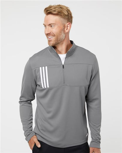Men's 3-Stripe Double-Knit Quarter-Zip Pullover