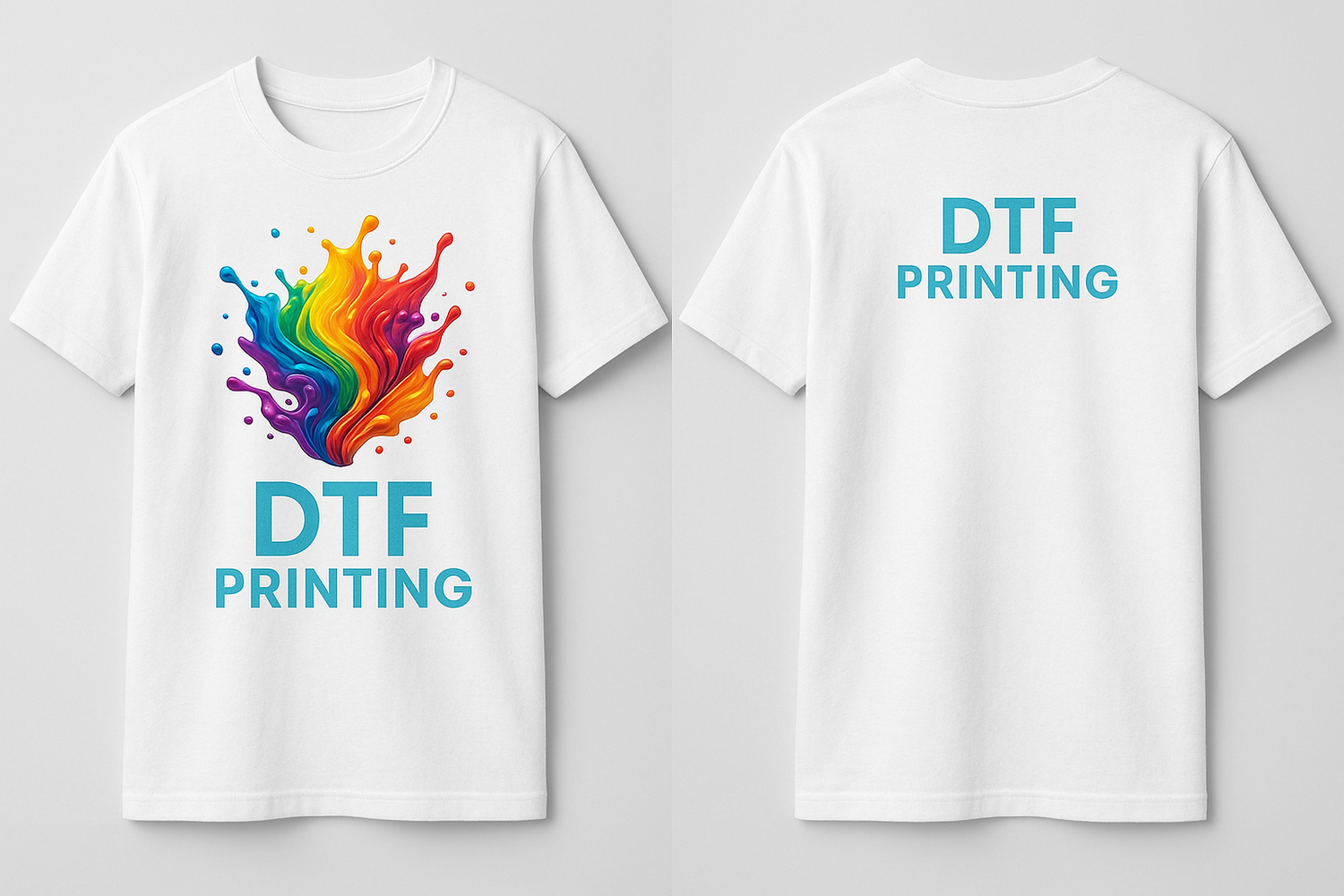 t shirt with custom dtf , front and back